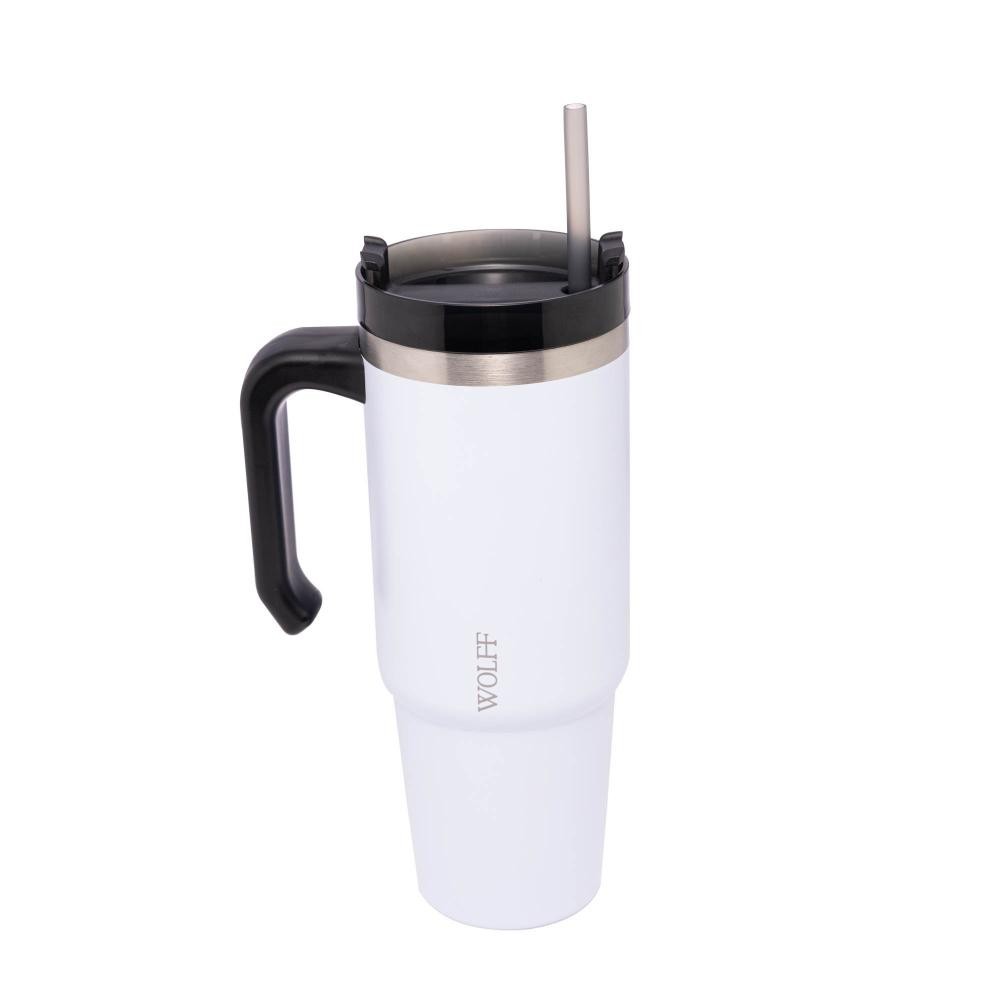 Caneca Térmica Wolff SlimTerm Dupla Parede Branca 890ml em Oferta na Shopee
