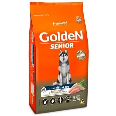 Ração Golden Sênior 15Kg Ração para Cachorro Idoso Sabor Frango Arroz Ração Golden 15Kg Cães