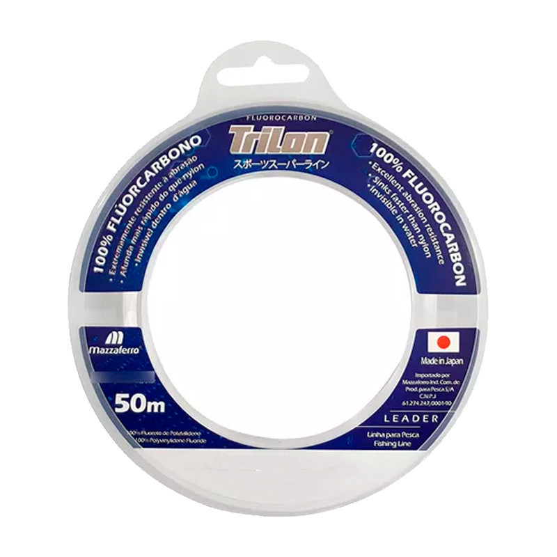 Linha Mazzaferro Trilon 100% Fluorcarbono 0,50mm 35,7Lb 50m