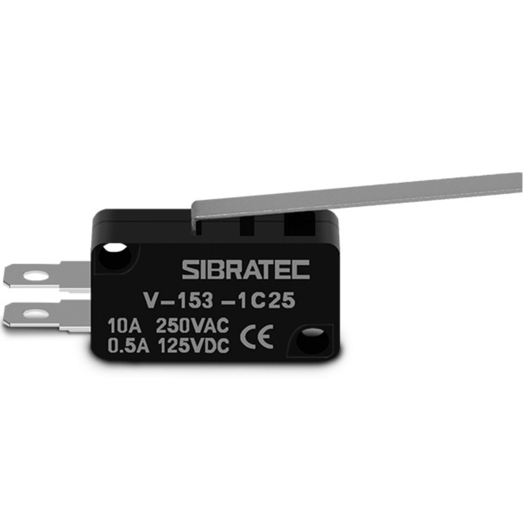 Micro Chave Fim De Curso V-153-1c25 Sibratec com 1 Contato Reversível e Corpo Plástico