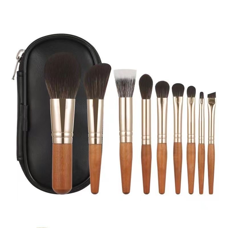 KIT 9 PCS Conjunto De Pincéis De Maquiagem Protable Set Mini Blush Kit De Pincel Para Sobrancelhas Cosméticas