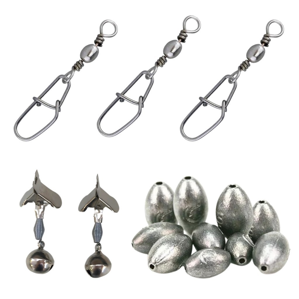 Kit Pesca 3 Snaps Girador + 2 Sinos de Alerta + 10 Chumbadas