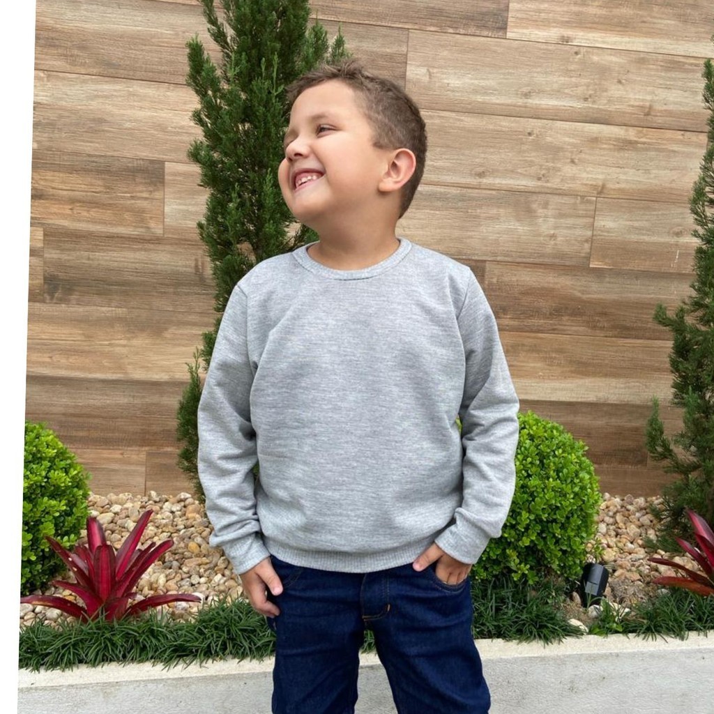 Blusa Manga Longa Moletom Moletinho Infantil Menino Segunda Pele