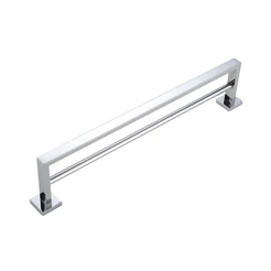 Porta Toalha Duplo Banheiro Luxo 60cm Cromado Inox