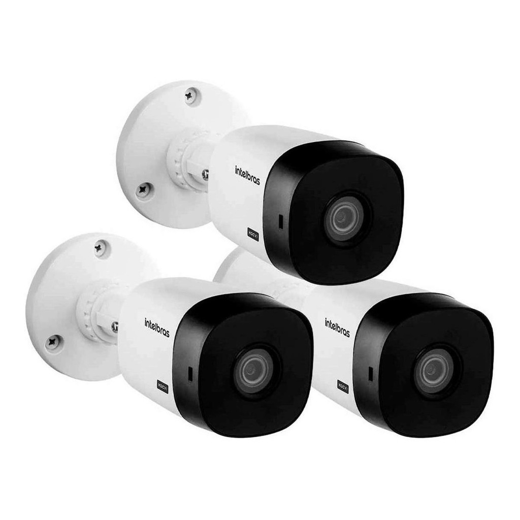 Kit 3 Câmeras Intelbras VHL 1120 Bullet HDCVI Lite, HD 720p, Lente 3.6mm, Visão Noturna 20m, IP66 em Oferta na Shopee