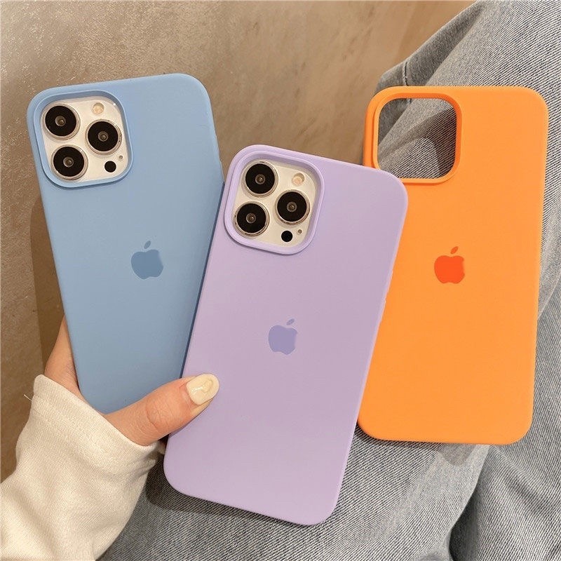Capa capinha Iphone silicone líquido Aveludada com Logo para apple iphone 13 pro max