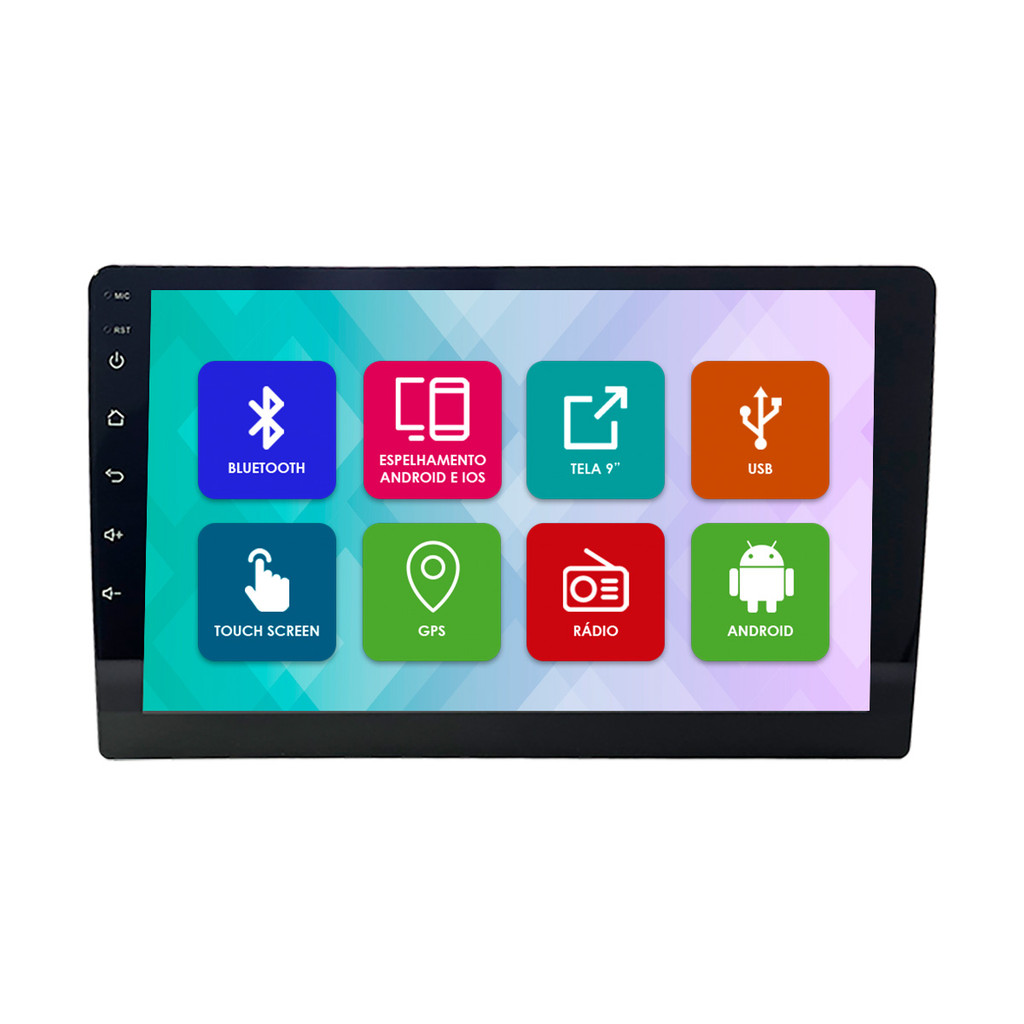 Central Multimidia 9 Pol Android 2Gb Ram 32Gb Flash Quad-Core H-Tech HT-9210CA 2 Din Gps Wifi Ips Android Auto Carplay em Oferta na Shopee