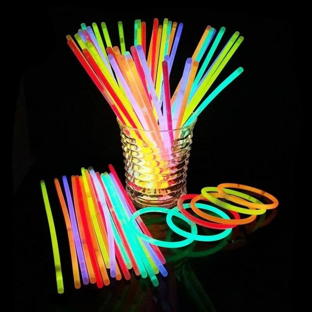 100 Pulseira Neon Fluorescente Brilhante Balada Led em Oferta na Shopee