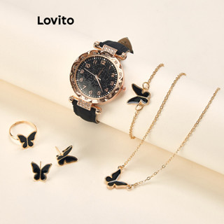 Lovito Relógio Casual Borboleta De Quartzo Para Mulheres LCS02018