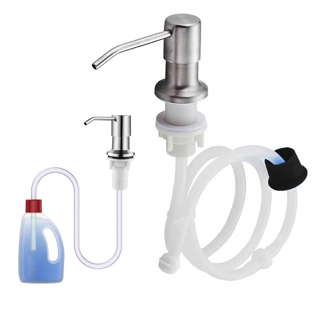 Dispenser Sabao Liquido Detergente Sabonete Mangueira Flexivel Pia Cuba Cozinha Banheiro Embutir Dosador Suporte