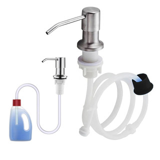Dispenser Sabao Liquido Detergente Sabonete Mangueira Flexivel Pia Cuba Cozinha Banheiro Embutir Dosador Suporte