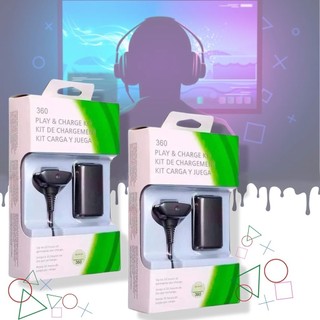 1/2 Bateria +Carregador Controle Xbox 360 Manete SusStore
