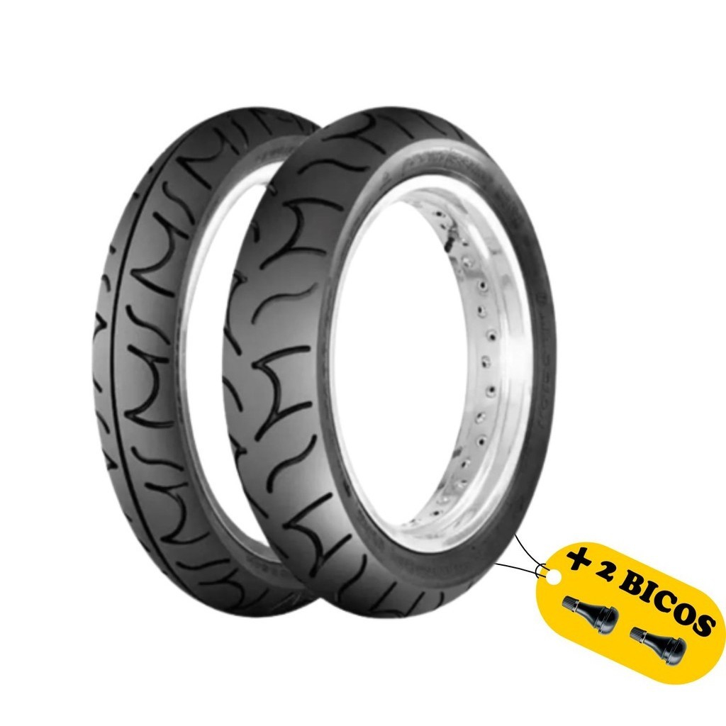 Pneus Para Moto Sportíssimo 140/70-17 (T) e 100/80-17 (D) Maggion Para Uso Sem Câmara + Válvulas