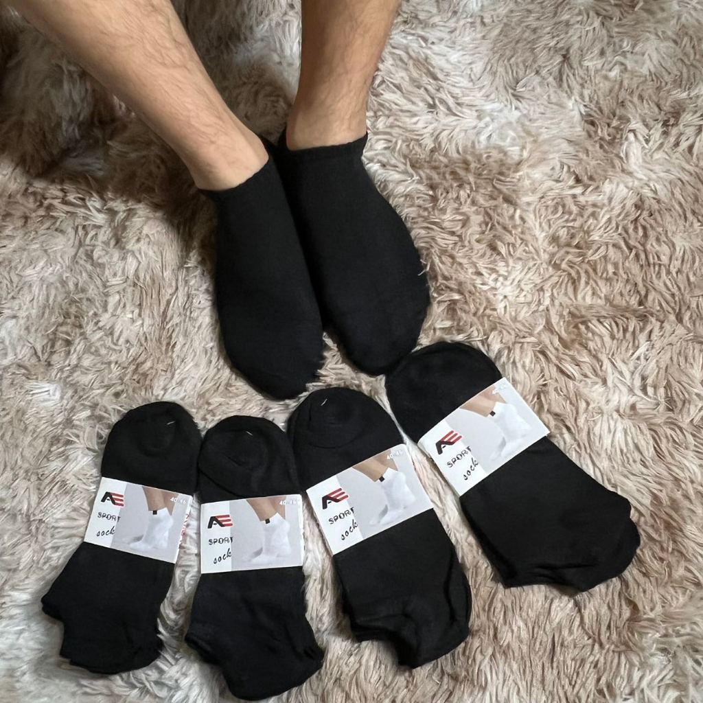 Kit12 pares de meias esportivas casuais masculinas confortáveis ​​preto