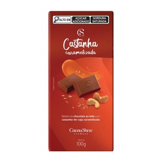 Tablete Ao Leite Castanha Caju 100G Cacau Show
