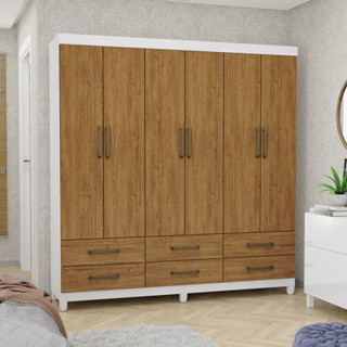 Guarda Roupa D22 6 Portas 6 Gavetas Com Pés Carioca Móveis em Oferta na Shopee