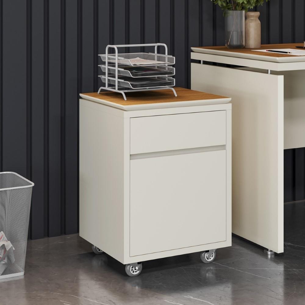 Gaveteiro com Rodízios 2 Gavetas Oslo em Oferta na Shopee