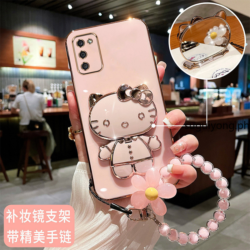 Caixa Samsung A01 A02 M02 A03 A02S A03S A03S A03S Core A04 A04E Kitty Holder Pulseira Porta Flor Soft Phone