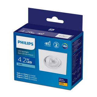 Philips Spot Integrado Led  EMB quadrado 4,2W AM 3000K BV em Oferta na Shopee