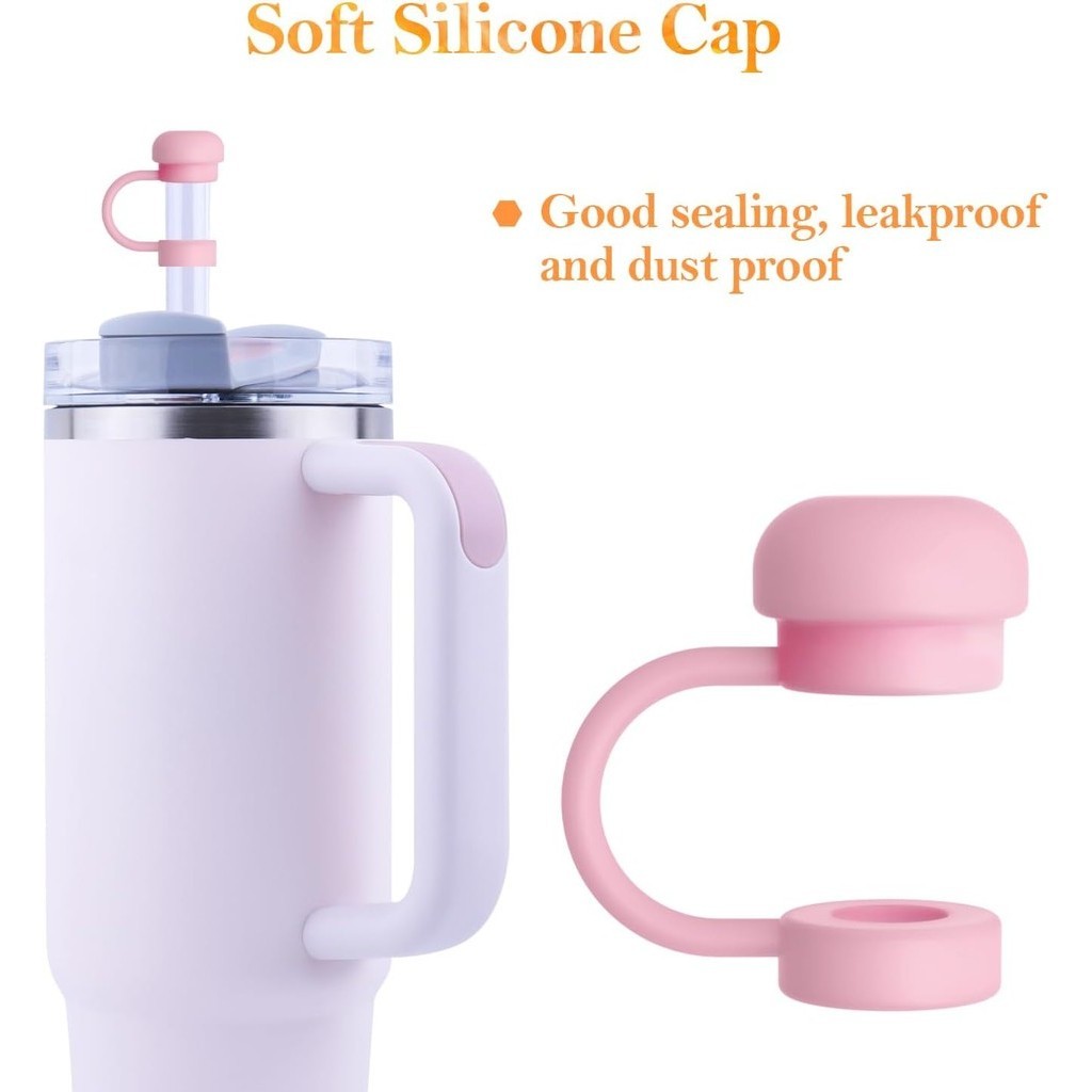 Tampas De Palha De 10mm Para Tumbler 40-20 Oz , Protetor Macio Silicone , À Prova De Poeira E De Vazamentos Reutilizáveis