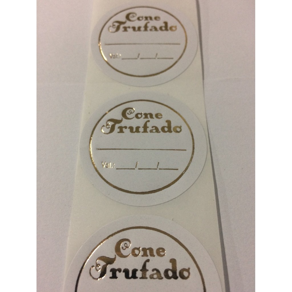 1.000 Etiquetas Cone Trufado Sabor Validade Redonda Tamanho 3,5x3,5 Cm em Oferta na Shopee