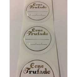 1.000 Etiquetas Cone Trufado Sabor Validade Redonda Tamanho 3,5x3,5 Cm