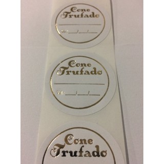 1.000 Etiquetas Cone Trufado Sabor Validade Redonda Tamanho 3,5x3,5 Cm em Oferta na Shopee