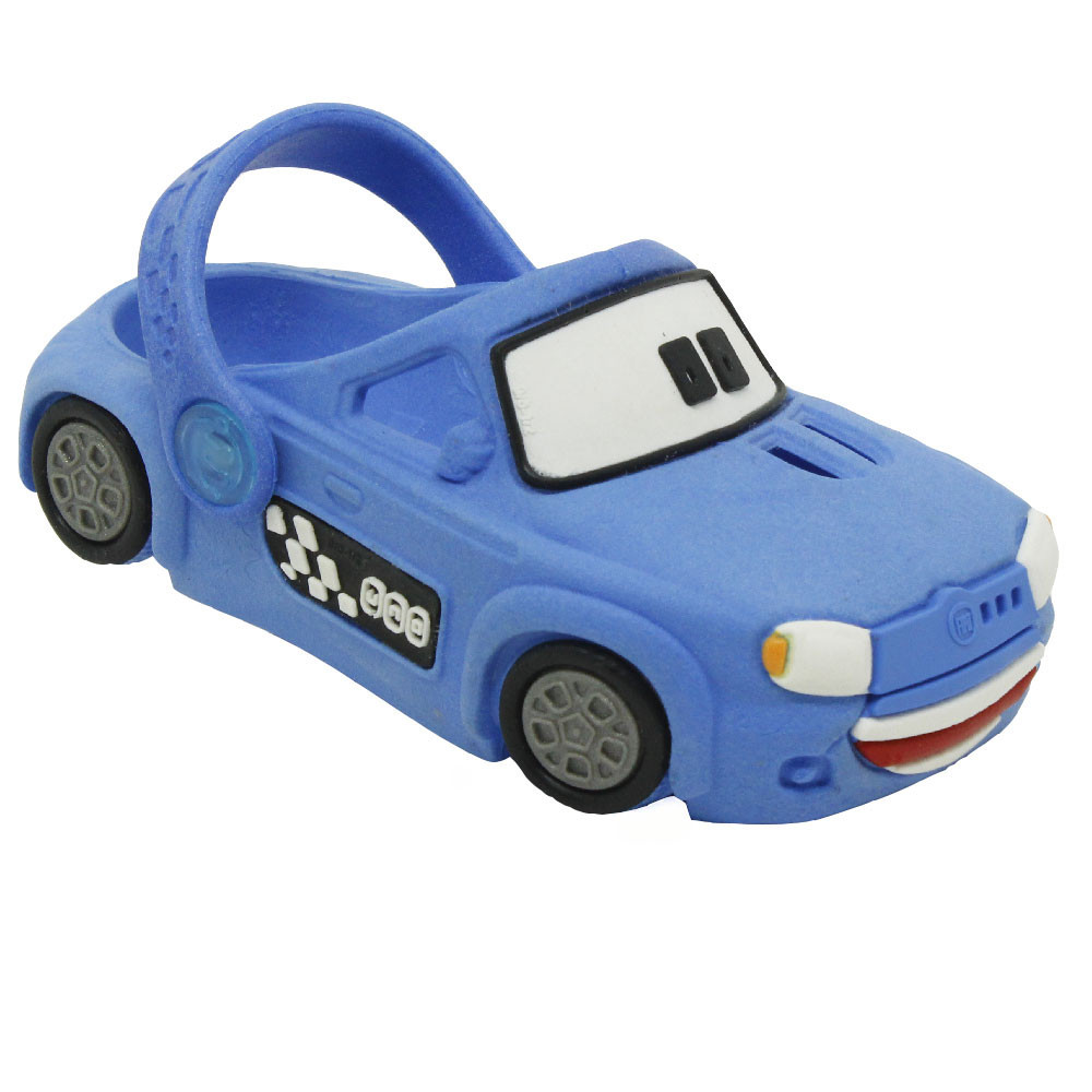 Sandália Babuche Papete Chinelo Infantil Plugt Menino Confortável Divertido Carro Uno Azul - Baby & Kids Fashion