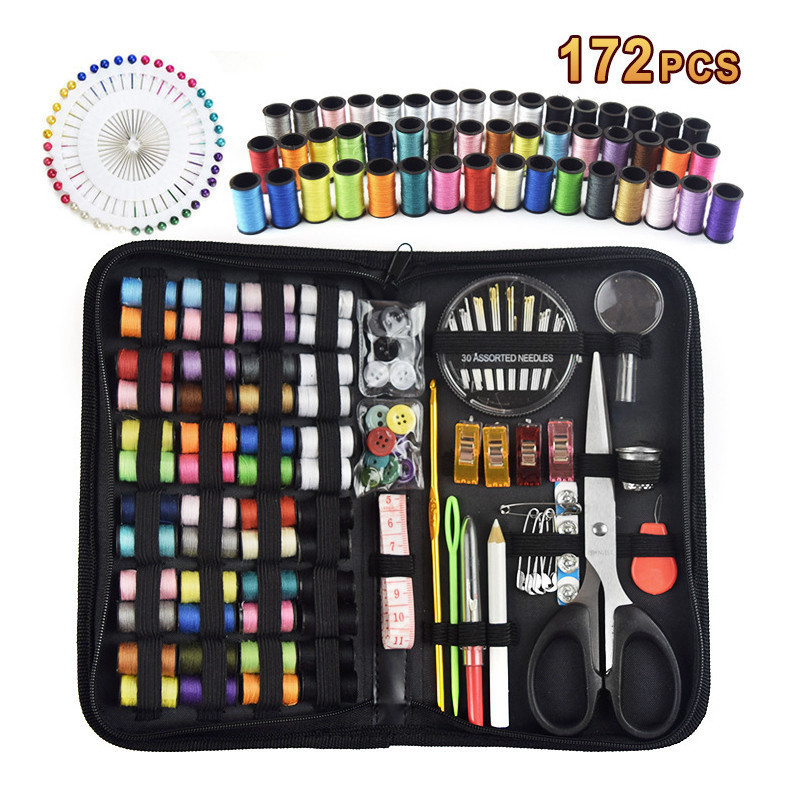 Kit De Costura Básico De 172 Peças Bolsa De Costura De Viagem em Oferta na Shopee
