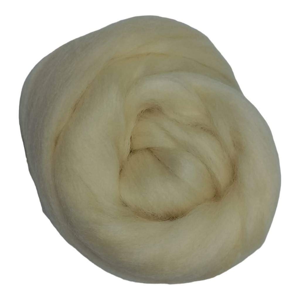 Lã natural de ovelha para feltragem - Crú - meada com 25 gramas