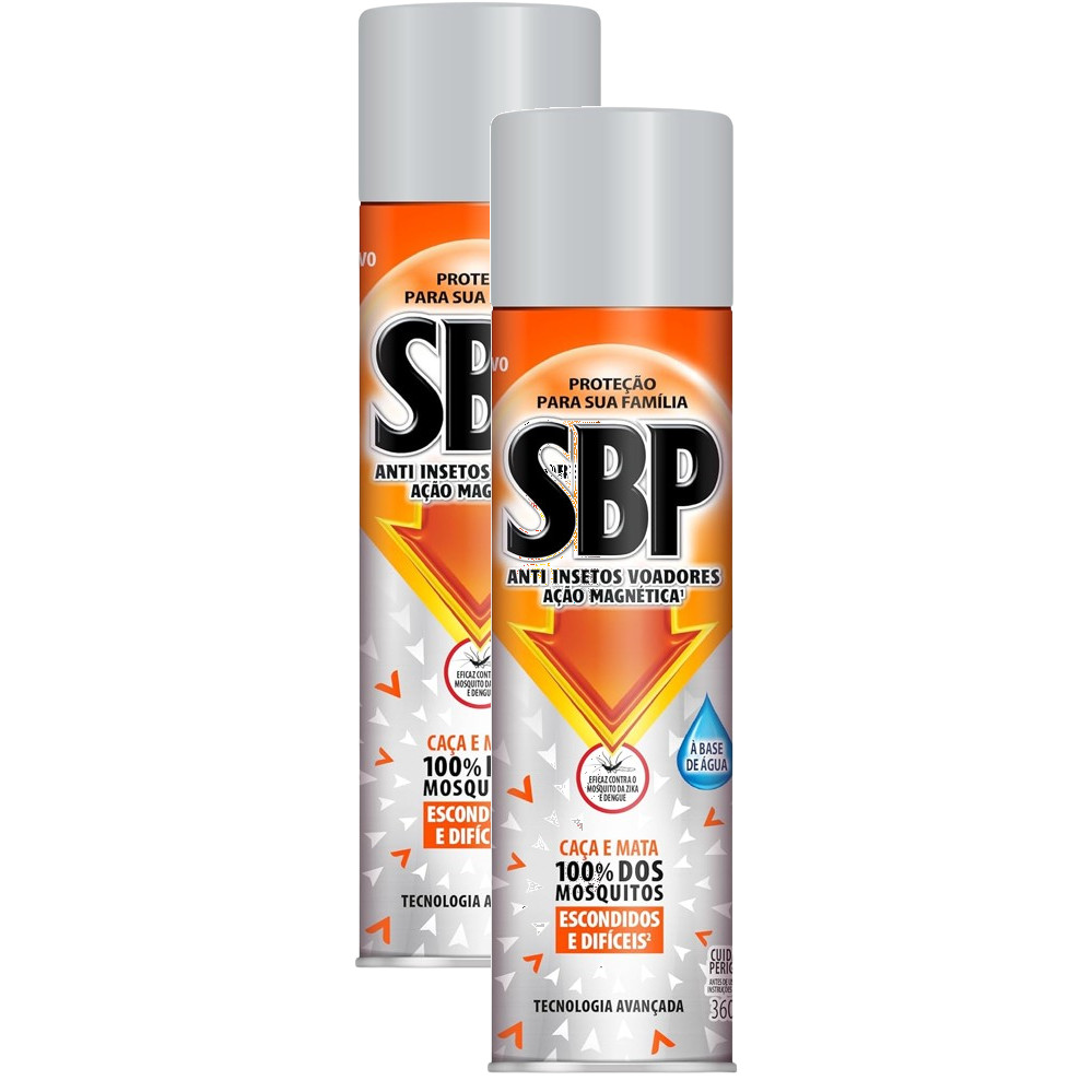 2 Inseticida Sbp Anti Insetos Voadores Ação Magnética 360ml