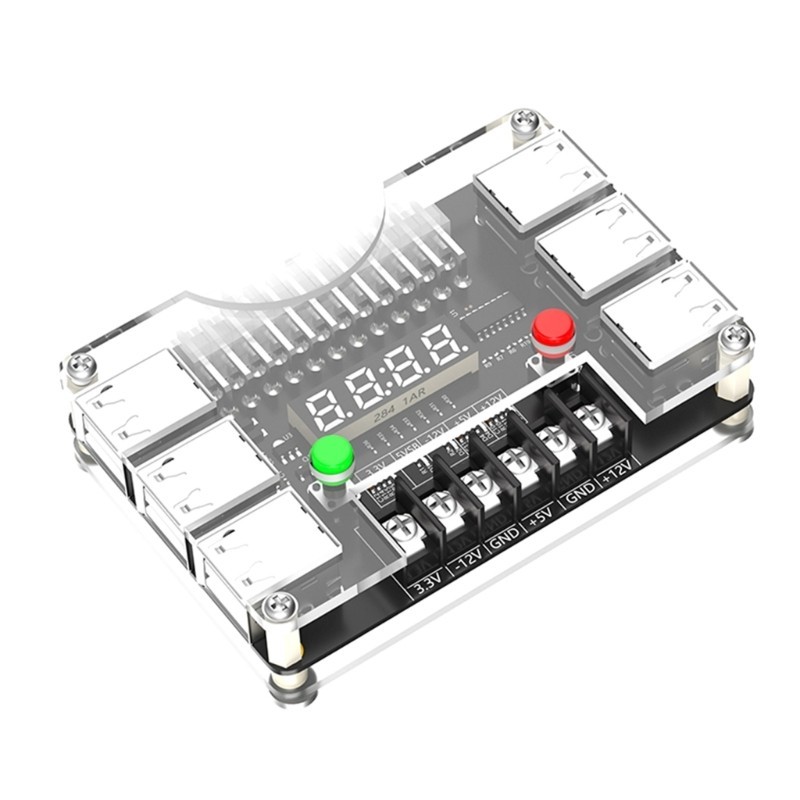 Placa Fugas Fonte Alimentação 24Pin Caixa Tensões Ajustáveis 3 3V 5V 12V-12V