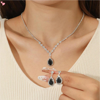 Colar De Noiva Prata Brincos Conjunto De Jóias De Casamento De Cristal Gargantilha De Rhinestone Para Mulheres em Oferta na Shopee