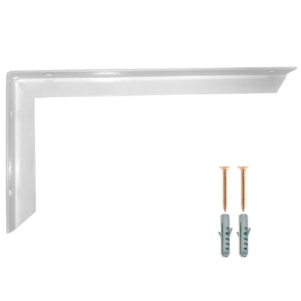 6 Suporte Mão Francesa Cantoneira Prateleira 50cm Branca