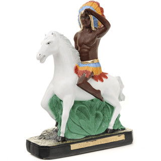 Imagem Caboclo Ogum Rompe Mato 20cm Gesso Escultura Umbanda em Oferta na Shopee