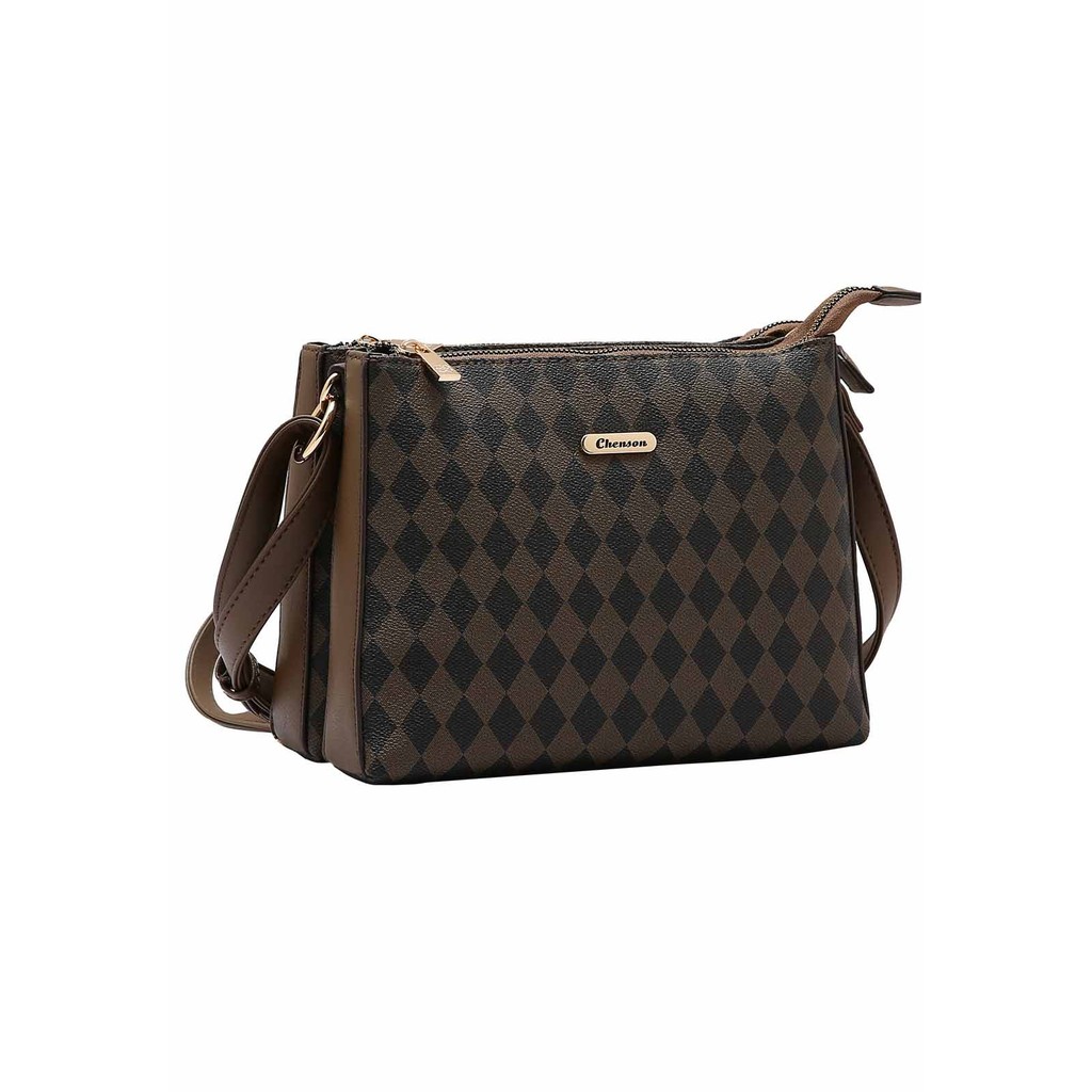 Detalhes do Bolsa Feminina Chenson Original Geométrica Transversal 3484854