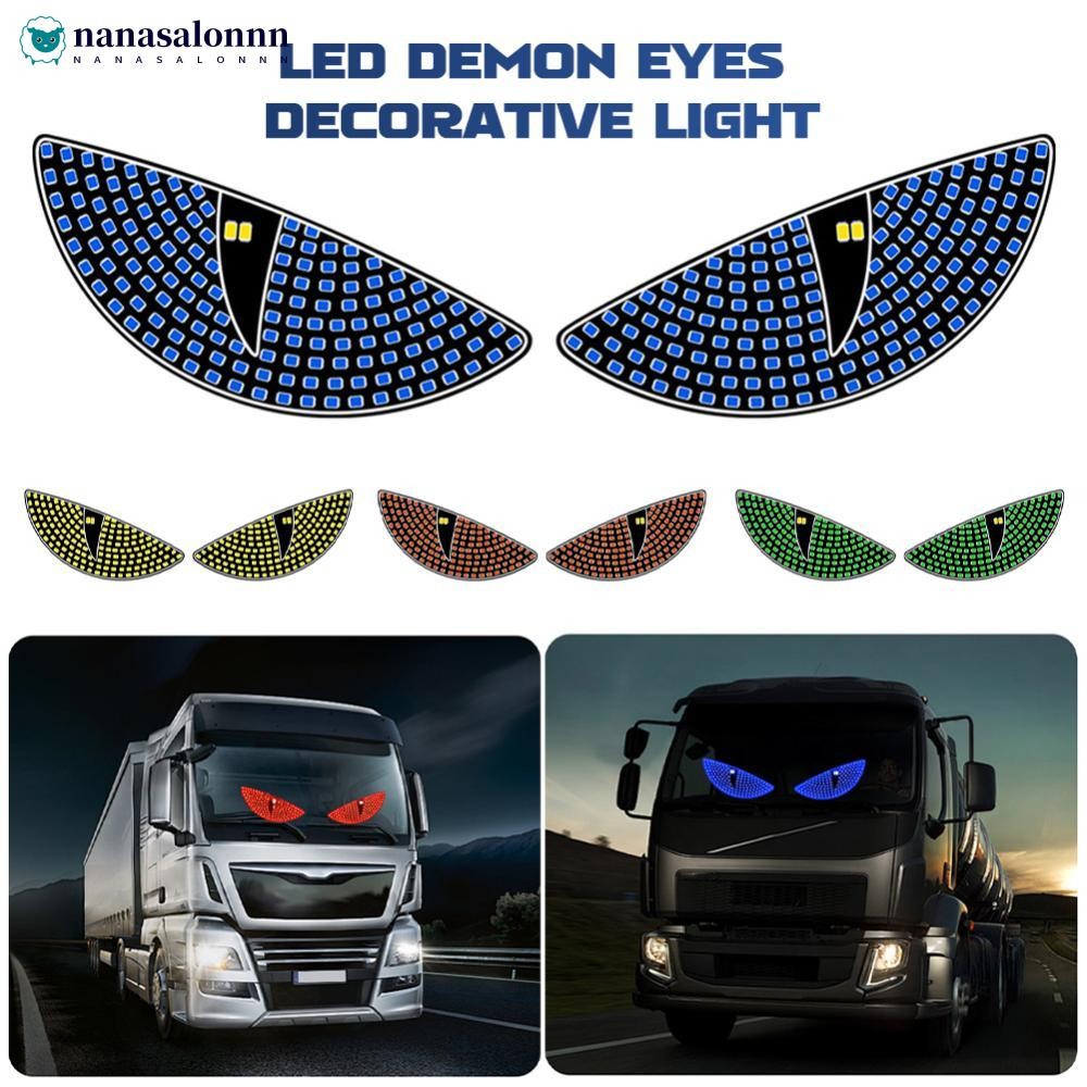 NANASALONNN 2 Pçs Carro LED Diabo Olho Luz Decorativa De Advertência Traseira Vermelho Dinâmico Demônio Olhos Atmosfera