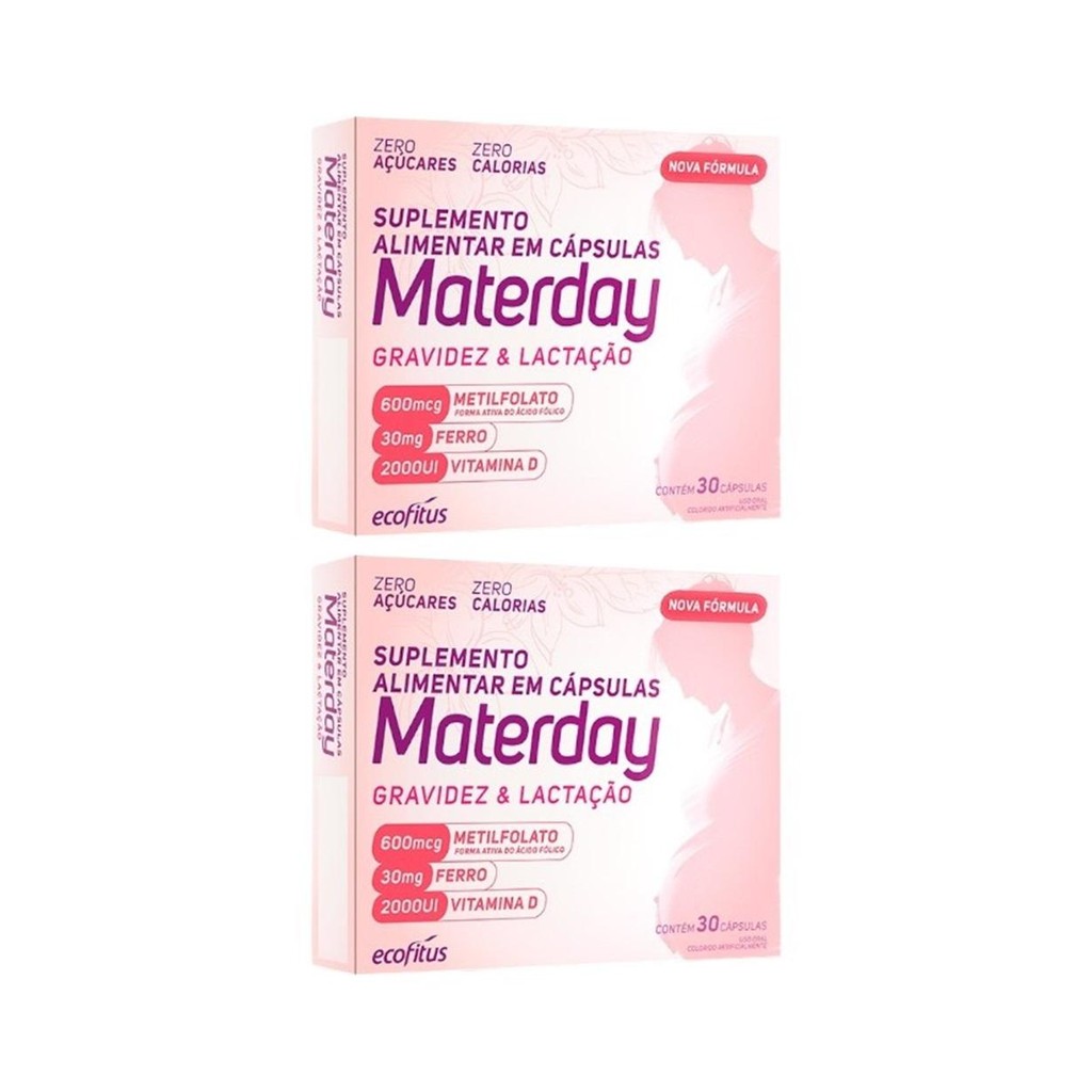 Kit Materday Gravidez E Lactação Com 2 Caixas De 30 Cápsulas em Oferta na Shopee
