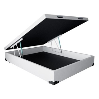 Base para Cama Box Casal Martin Premium com Baú (45x138x188) Branca em Oferta na Shopee