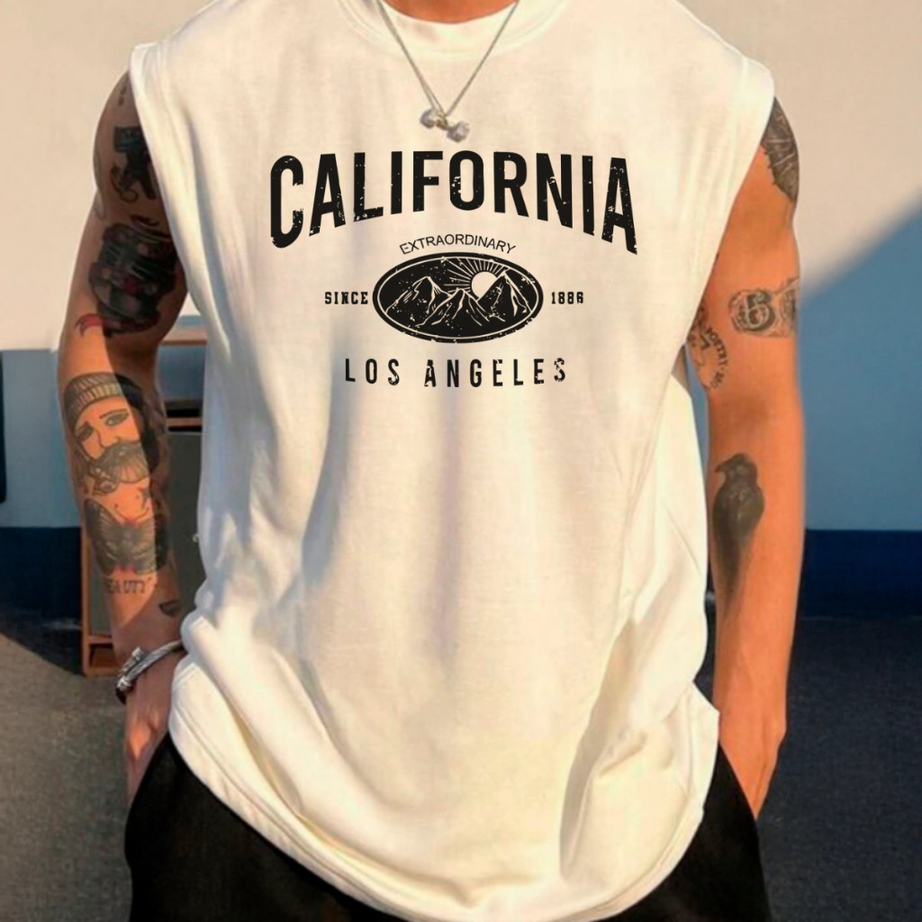 Camiseta Regata Oversized Masculina Lançamento Confortável para o Dia a Dia Top