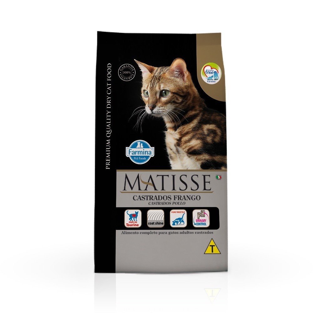 Ração Farmina Matisse para Gatos Castrados Sabor Frango - 7,5 kg