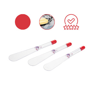 Kit 3 Espatula Acrilico Cristal Vermelho Acrylic Line