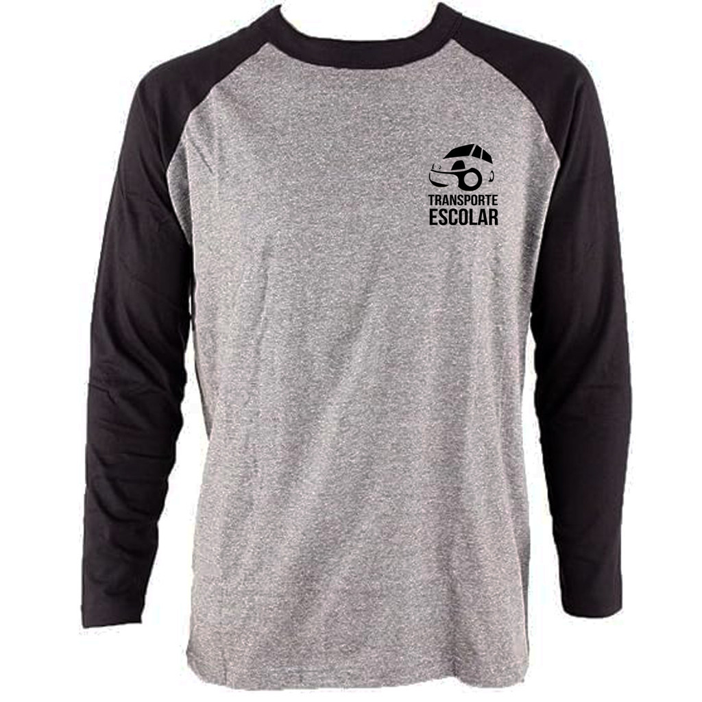 Camiseta manga longa transporte escolar uniforme de frio