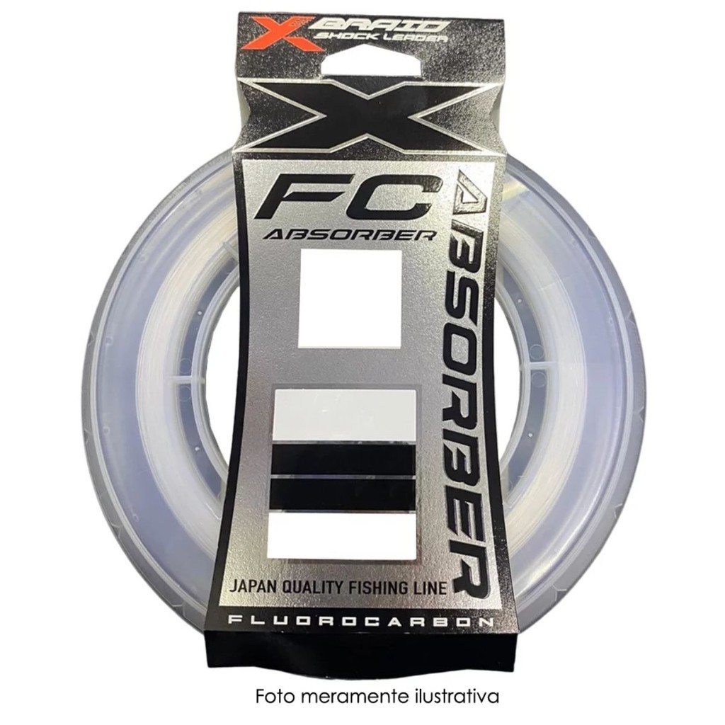 Linha Para Pesca Fishing Leader X-Braid FC Absorber 100% Fluorcarbono N°#6 0,42mm 20lb-9kg Carretel C/ 60m