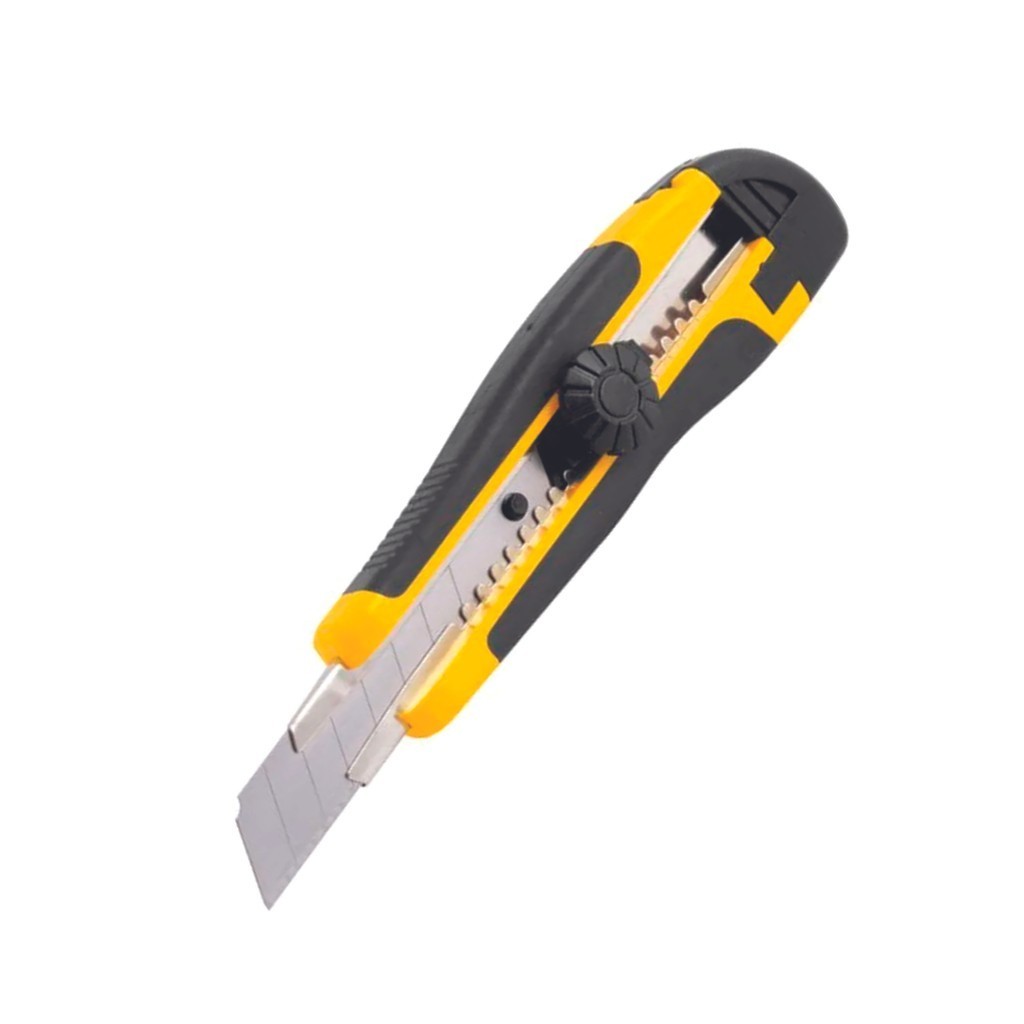 Estilete Largo 18mm  Emborrachado Com Guia De Aço Vonder ES218