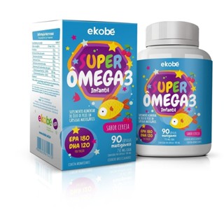 Super Ômega 3 Infantil Sabor Cereja 90 Cápsulas Mastigáveis Ekobé