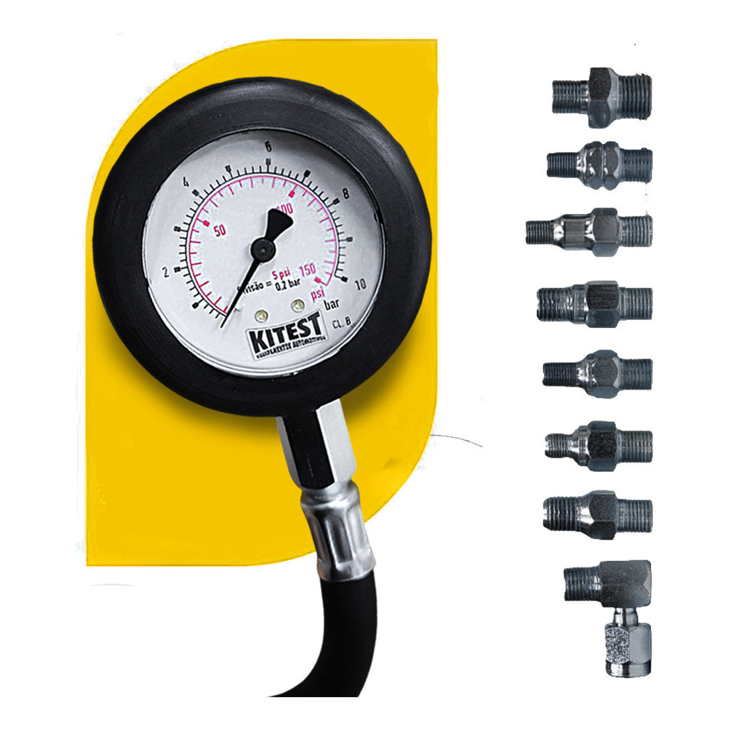 Manometro Pressão De Óleo Linha Leve / Diesel 8 Adaptadores