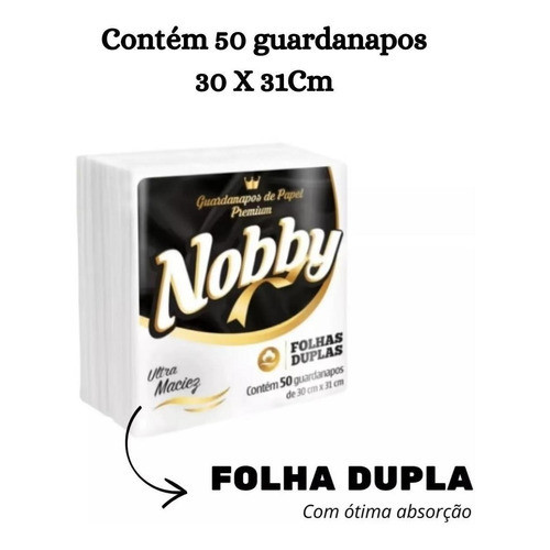 Kit 10 Pacotes Com 50un Guardanapo de Papel Premium Folha Dupla Mesa 30x31cm
