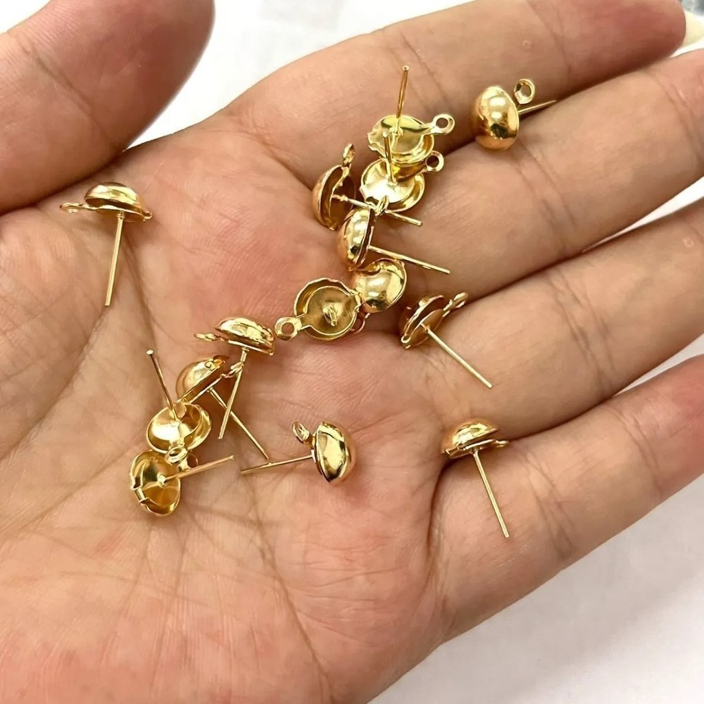 Base De Brinco Redondo com Argolinha Prata/Dourado 100 - 500 Pcs