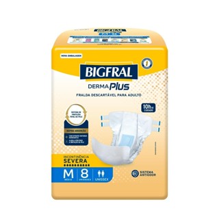 Fralda Geriátrica Bigfral Derma Plus M com 8un em Oferta na Shopee